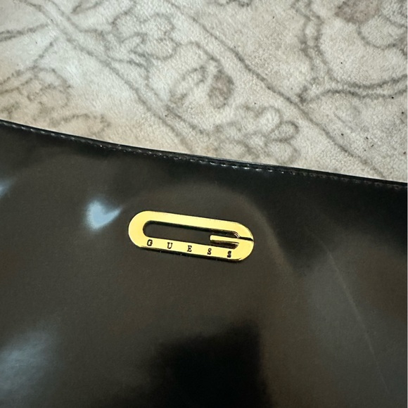 Y2K GUESS Black Patent Leather Shoulder Bag - Picture 3 of 11